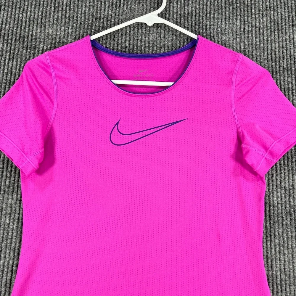 Nike Shirt Girls Medium Purple Short Sleeve Crew Neck Active Gym School